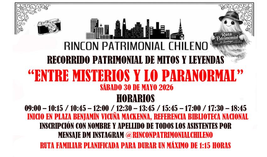 Ruta patrimonial familiar de misterios y hechos paranormales en Santiago