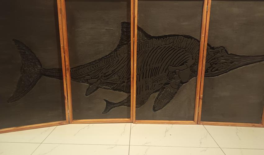 replica craneo de reptil marino