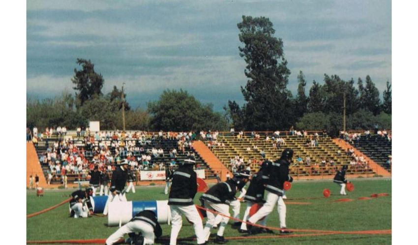 Quinta Compañía en la competencia general del Cuerpo de Bomberos de 1994.