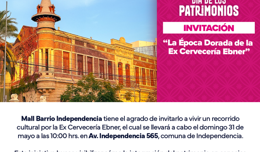 En mall Barrio independencia tenemos un espacio de patrimonio y lo abrimos a todo el público el domingo 31 mayo desde las 10:00 a 17:00