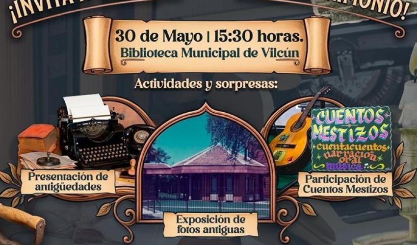 Te invitamos a celebrar el día del Patrimonio en la Biblioteca Municipal de Vilcún, Muchas sorpresas 